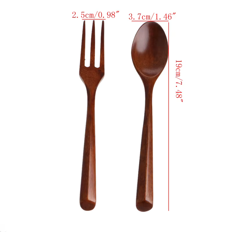 Ensemble cuillère à dîner en bois fourchette couverts