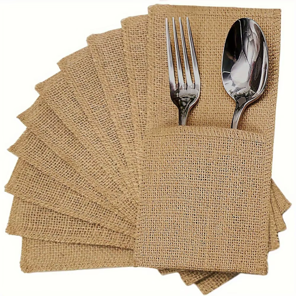 Pochettes à couverts en Jute naturelle