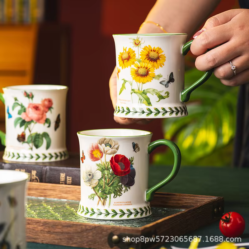 Tasse à café en céramique de style pastoral créatif