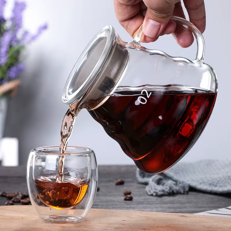 Carafe à café en verre transparent de 350/600/800ml
