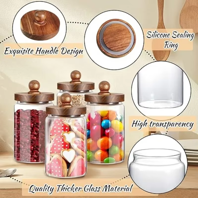 Bocal hermétique en verre pour grains de café