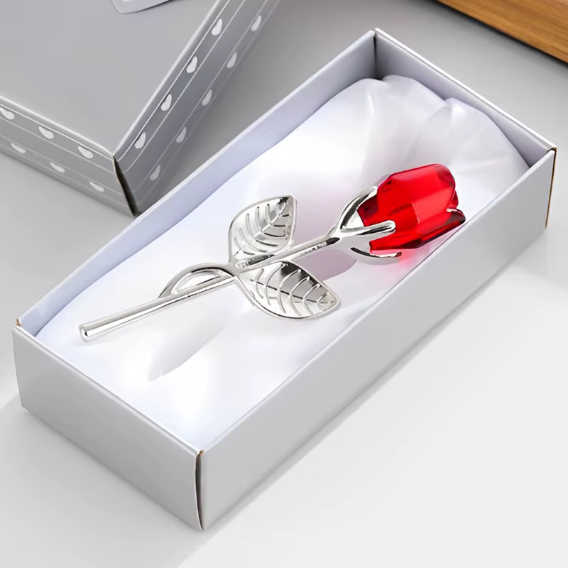 Mini fleur artificielle en cristal Rose