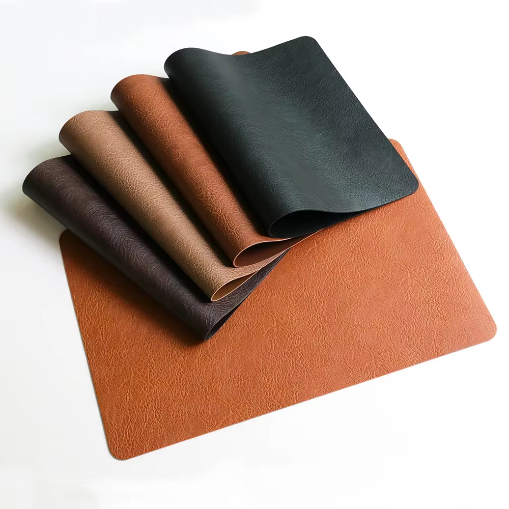 Napperons en cuir PVC avec Texture peau de vache