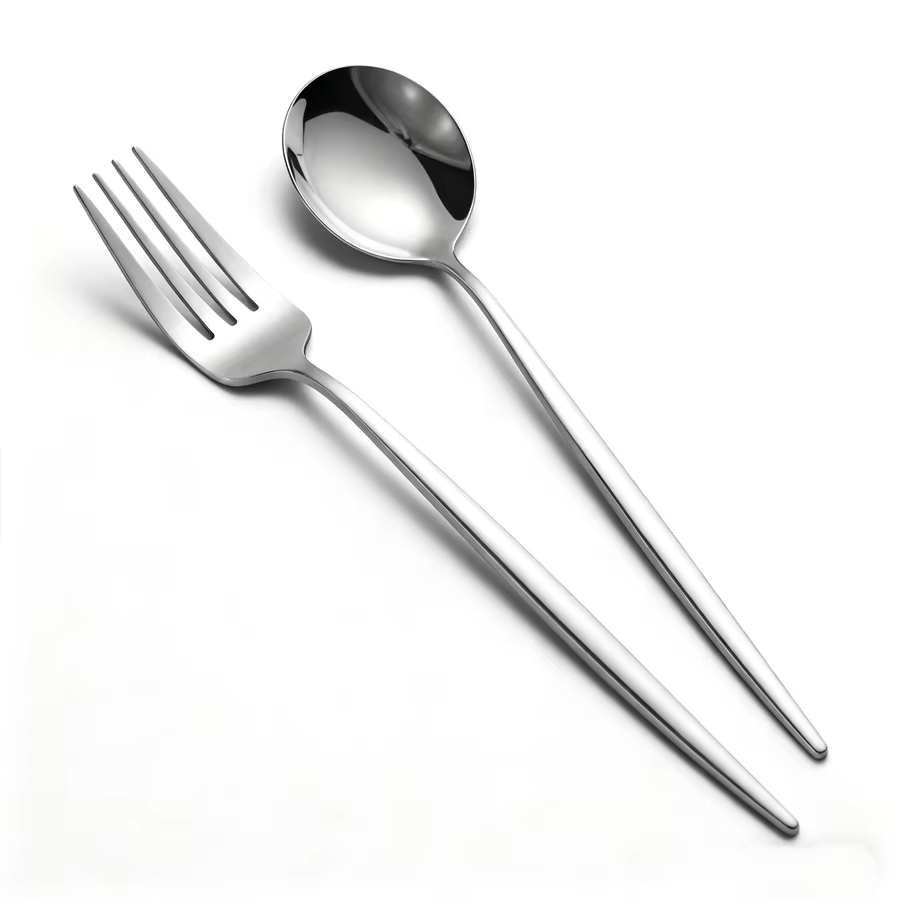 Ensemble de couverts en acier inoxydable argenté de 12/24 pièces