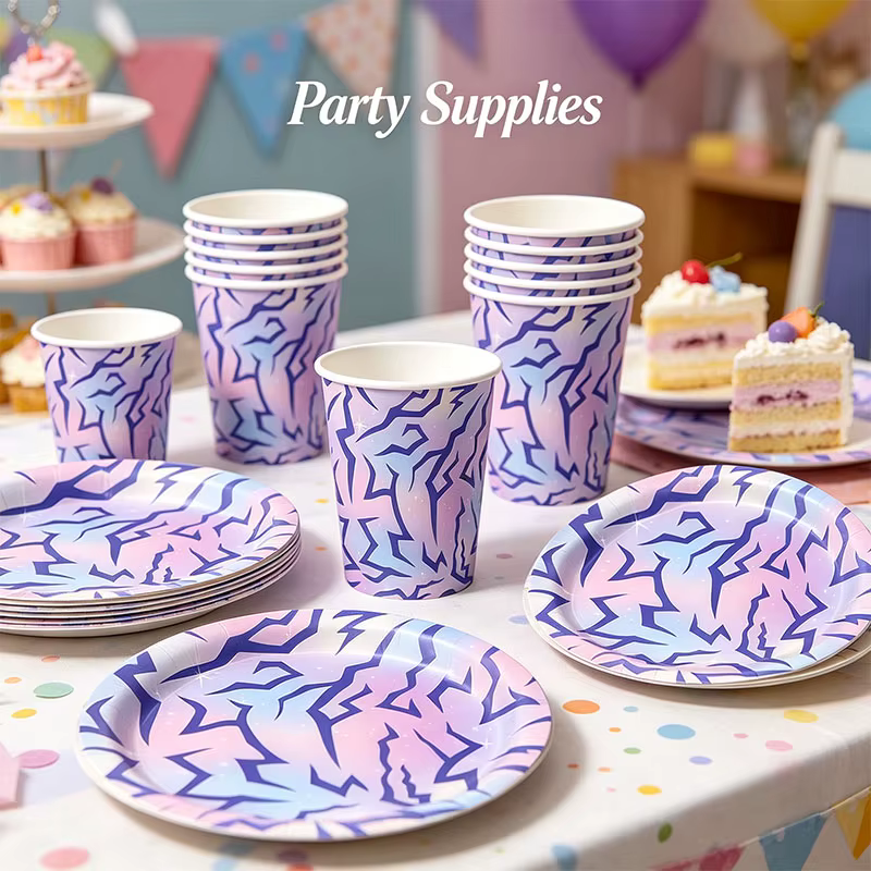 Ensemble de vaisselle créatif et tendance pour fête d'anniversaire