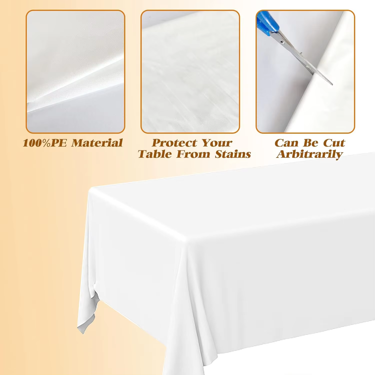Nappe rectangulaire imperméable pour fête de mariage