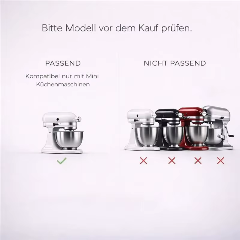 YANA35R Fouet en acier inoxydable compatible lave-vaisselle pour robot culinaire Kitchenaid Mini 3
