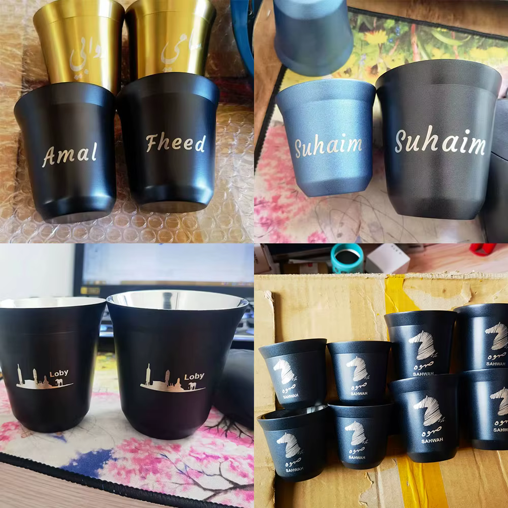 Tasses à expresso en acier inoxydable à double paroi isolées