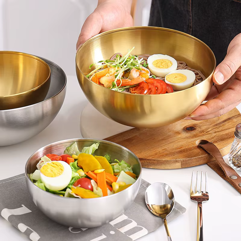 Bol à salade coréen en acier inoxydable