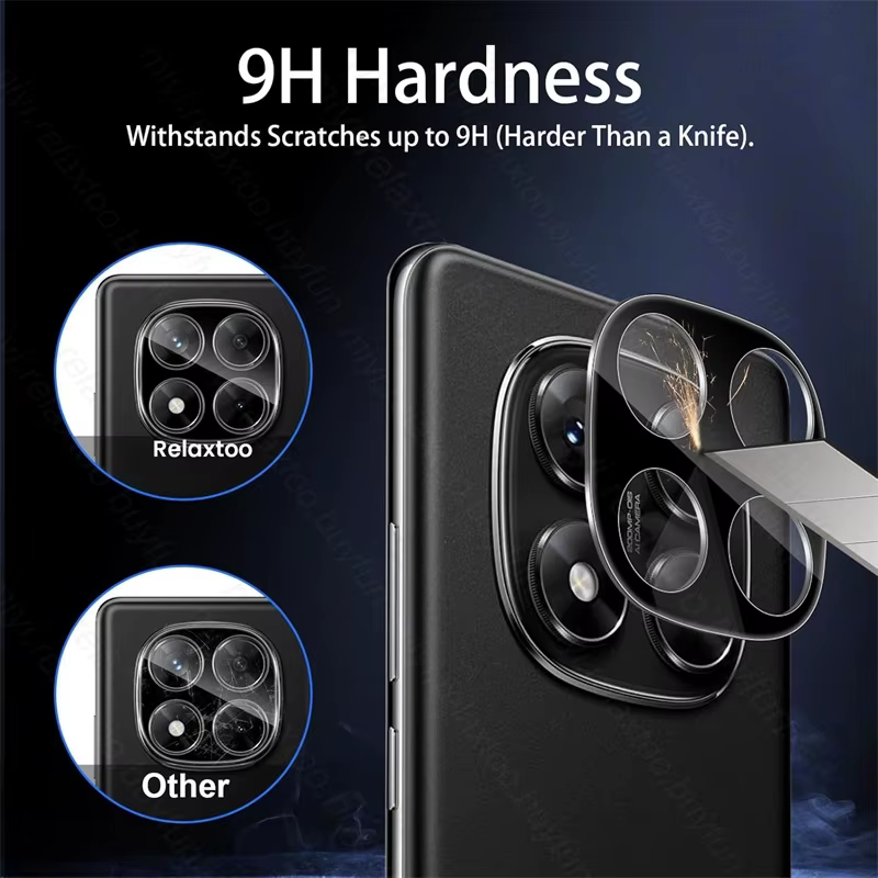 Étui de protection d'objectif d'appareil photo incurvé 3D, pour Redmi Note 14 15 Pro 5G 4G, étui en verre trempé Readmi Redmy Note14 Pro + pas 14 Pro Plus