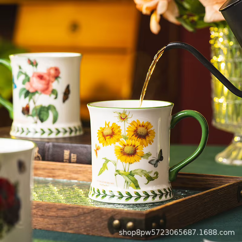 Tasse à café en céramique de style pastoral créatif