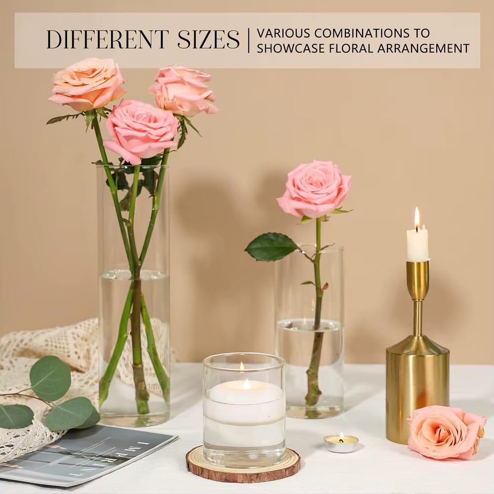 Vase en verre élégant, parfait pour les présentoirs de centres de table