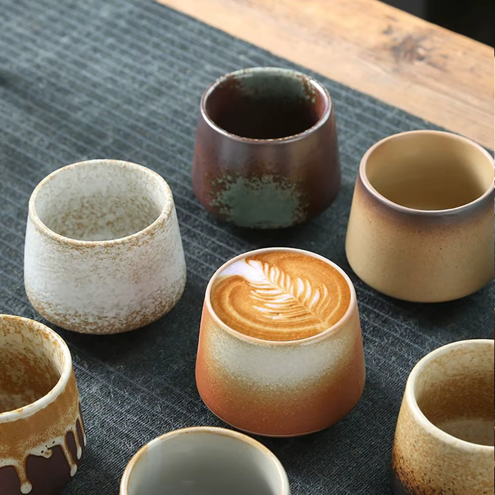 Tasse à café en céramique de transformation de four à thé rétro
