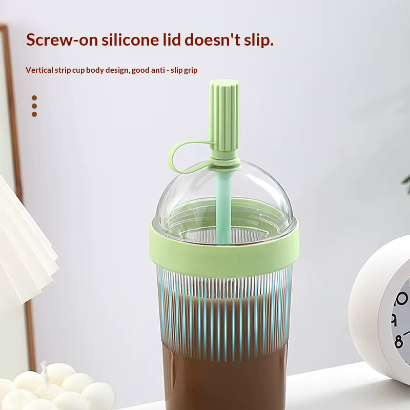 Gobelet à café portable grande capacité avec paille