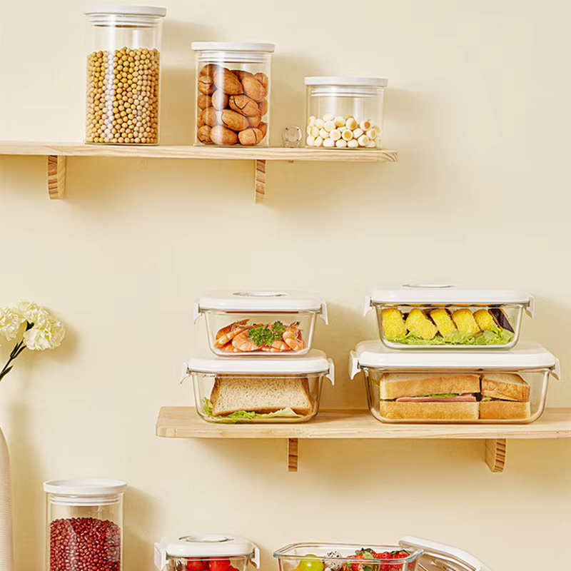 Boîte scellée en verre sous vide pour le stockage des aliments au réfrigérateur