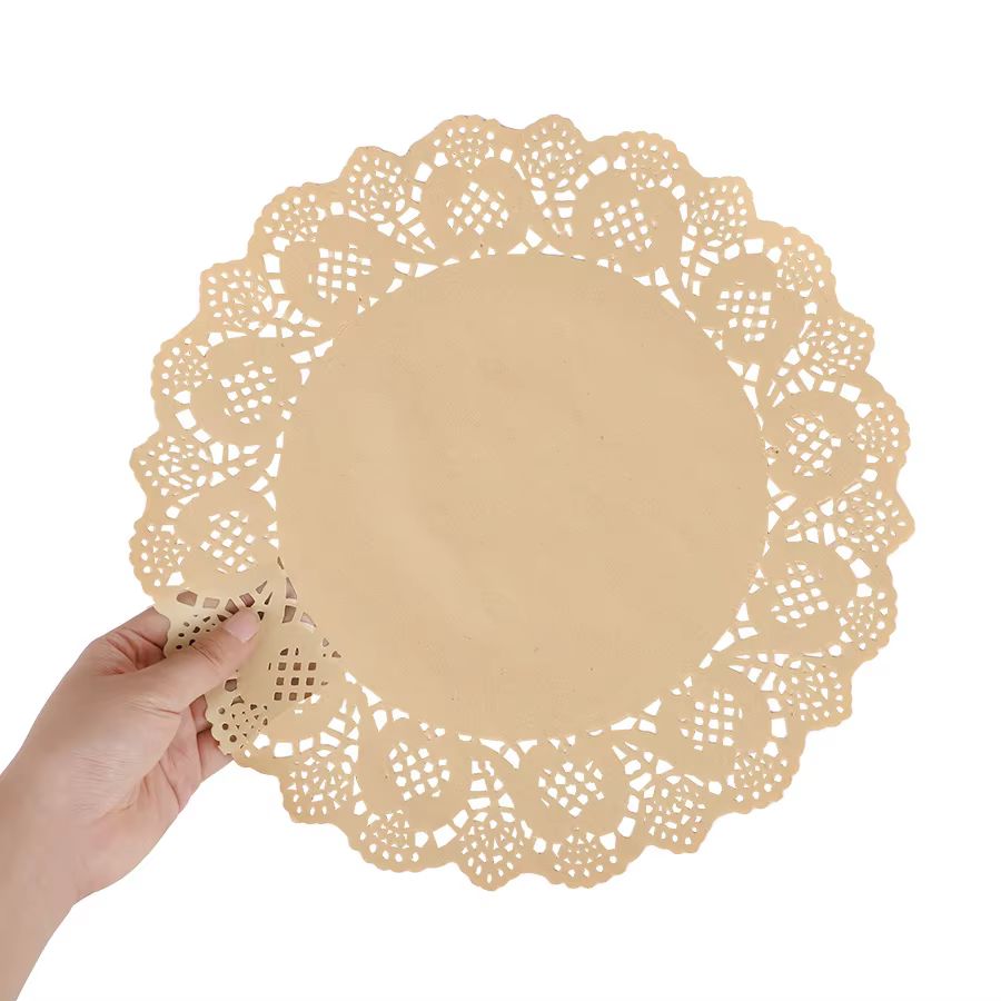50 pièces de sets de table ronds en papier dentelle