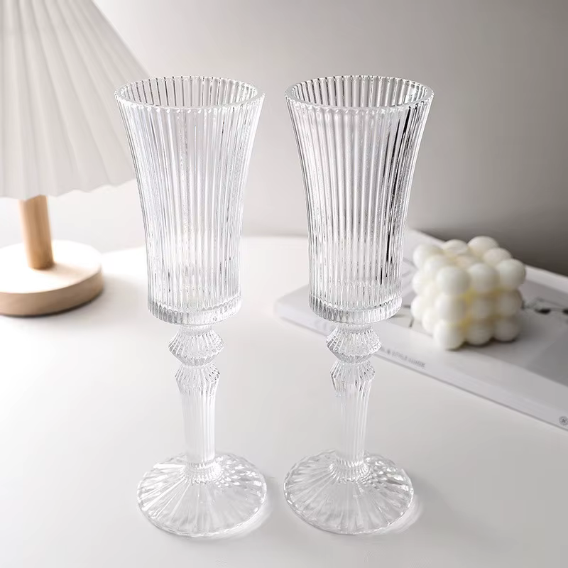 Verre à Champagne rayé rétro français