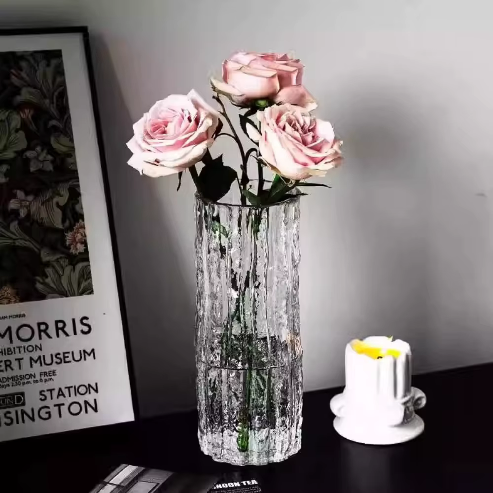 Vase de Glacier européen en verre Transparent