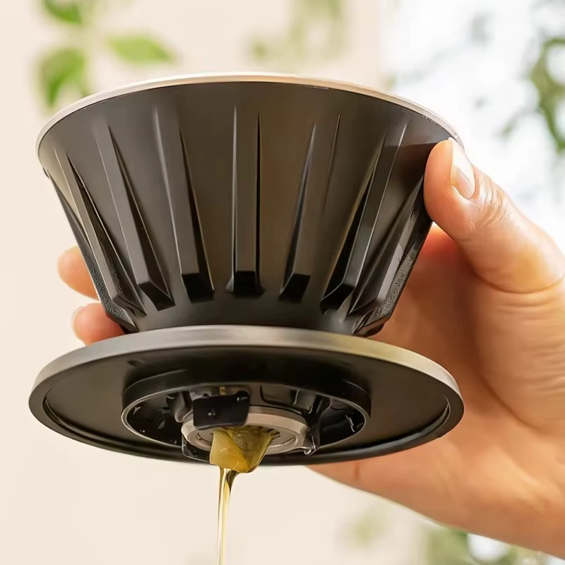 TIMEMORE Dripper à expresso stable, débit élevé, 3 compartiments, anti-colmatage, facile à nettoyer, filtre à café pour la maison et le bureau