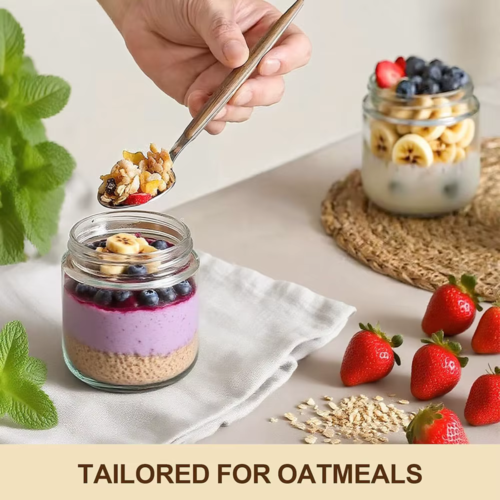 Bocaux en verre de 16 oz avec couvercles hermétiques en bambou
