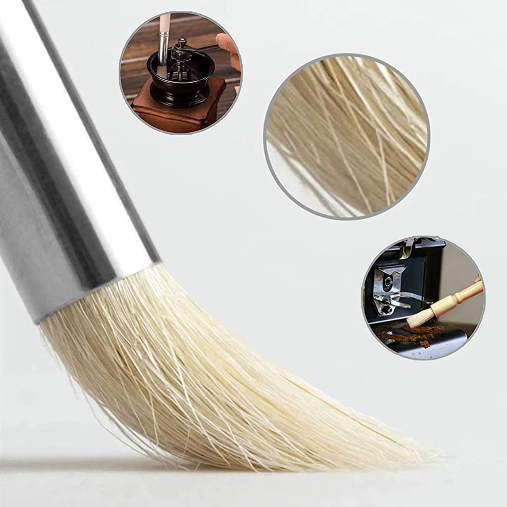 Le Kit de brosses à expresso professionnelles comprend une brosse de nettoyage de Machine de moulin à café en bois