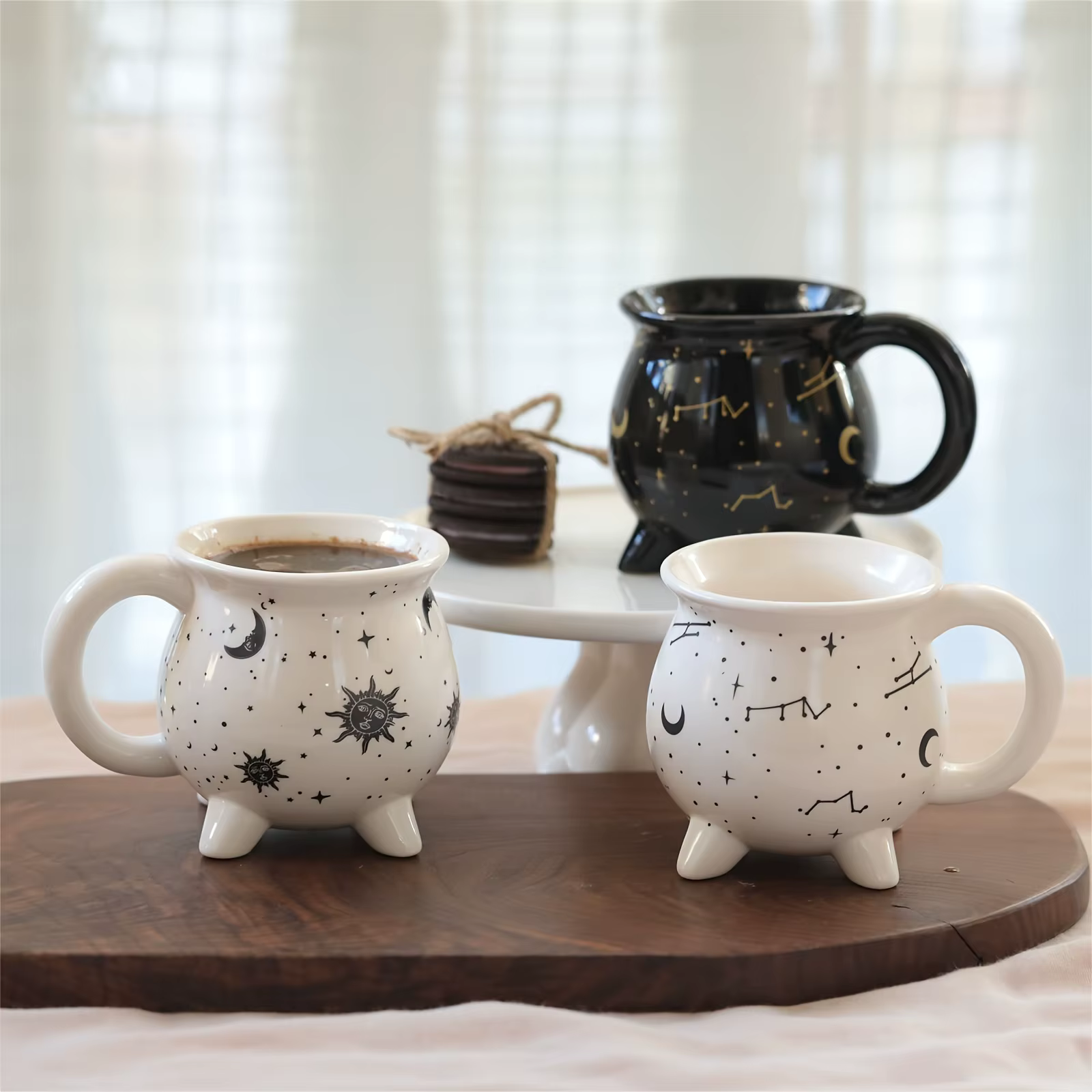 350 ml/11.8 oz soleil lune étoiles tasse à café Divination brassage en forme
