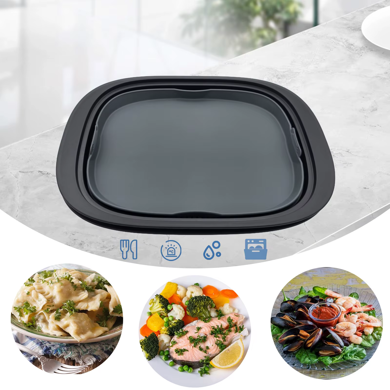 Plat à vapeur et à cuisson en silicone pour Thermomix TM5 TM6 TM31