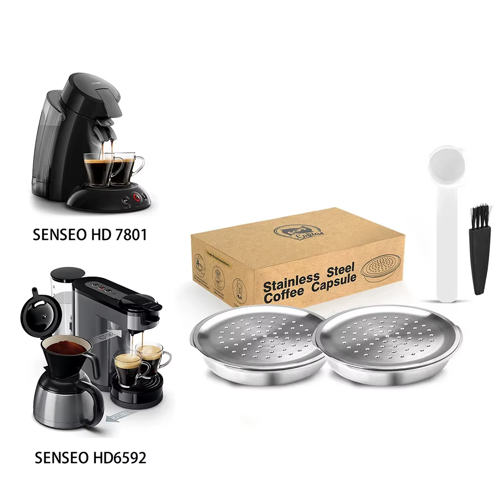 ICafilas pour machine Philips Senseo bouchons de capsules de café en acier inoxydable filtre réutilisable cafetière expresso