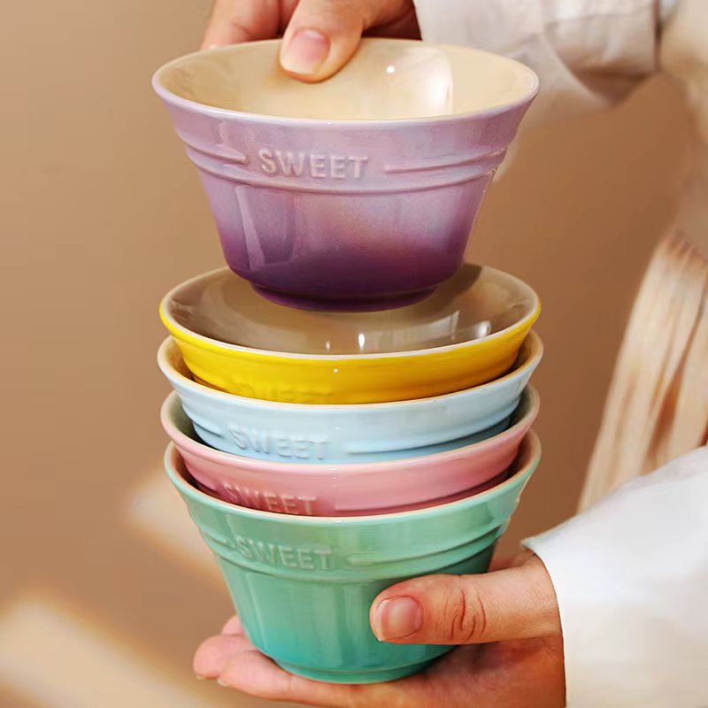 Plats de couleur dégradé arc-en-ciel de 300ML