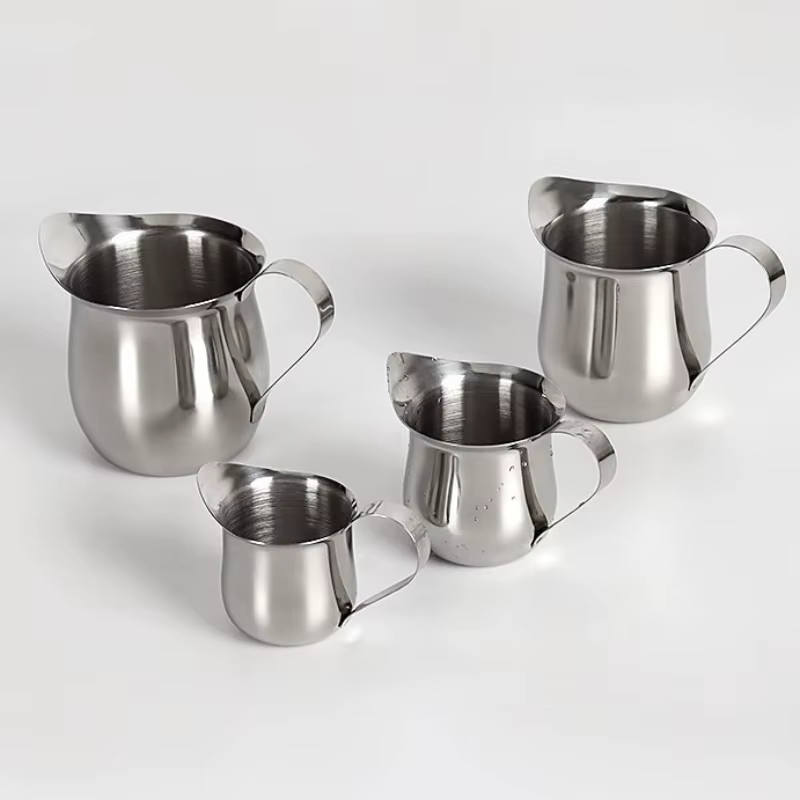 Pichet à café et à lait en acier inoxydable de 2/3/5/7 oz avec bec verseur