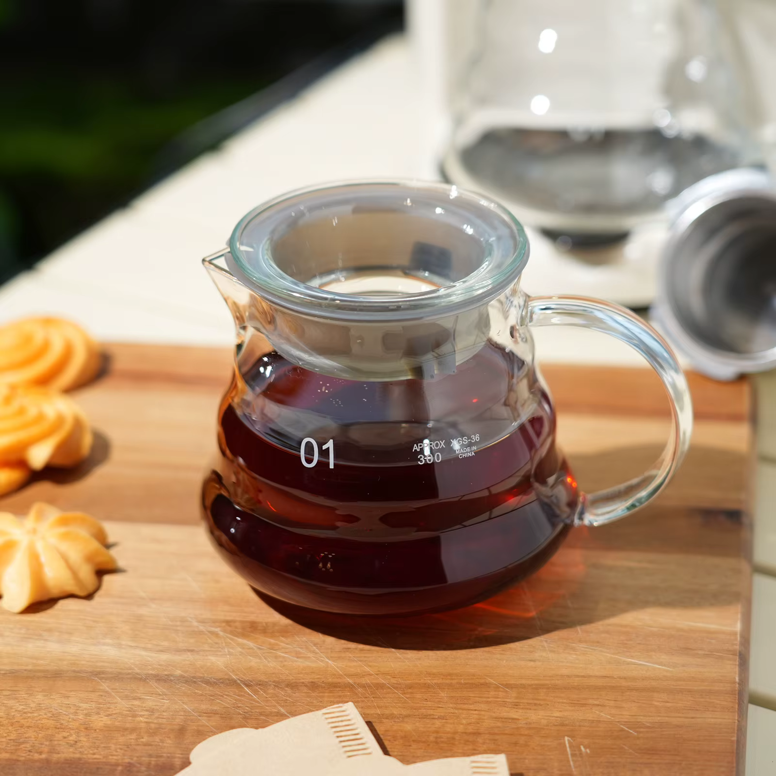Ensemble de cafetière en verre artisanal avec couvercles