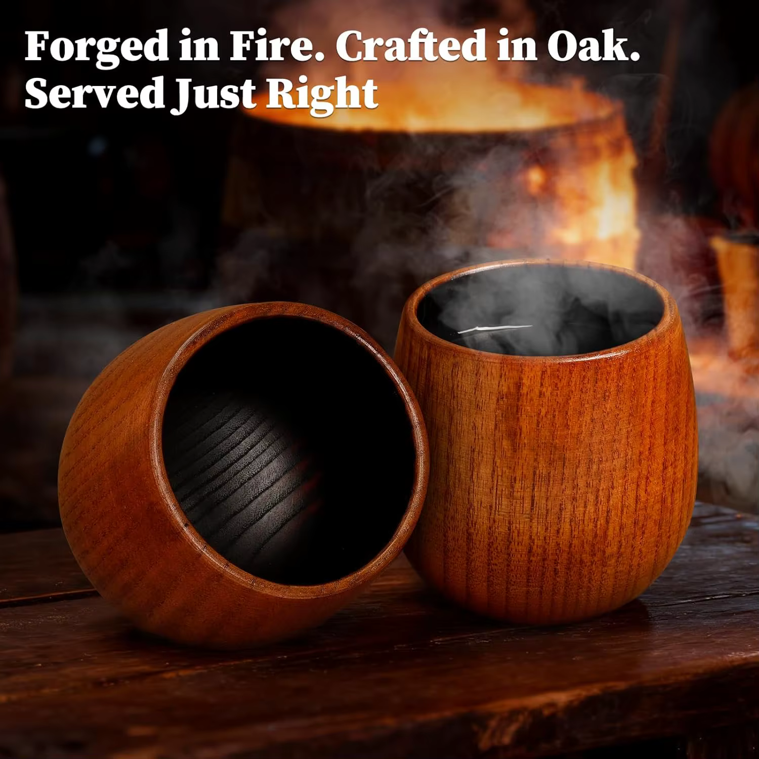 Verre à whisky en bois de chêne carbonisé de haute qualité