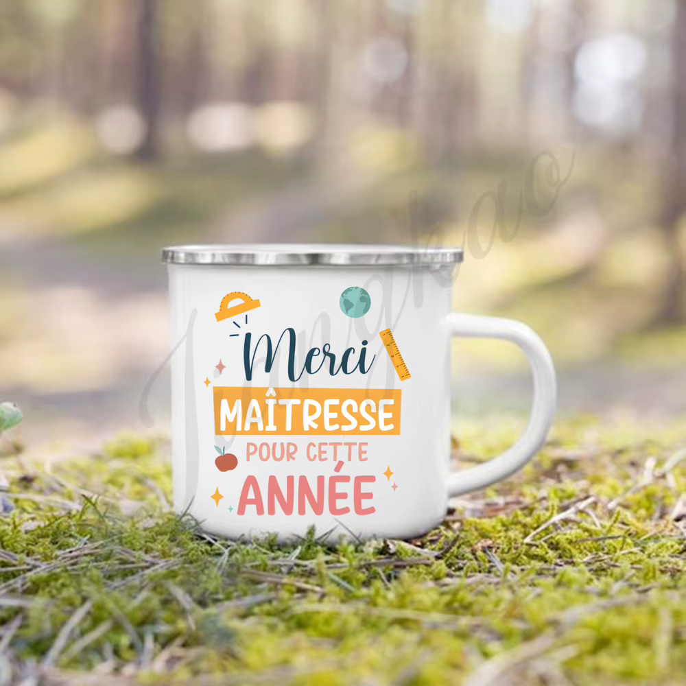 Mistresse Maitre sur les vacances imprimé tasse à café en émail boissons