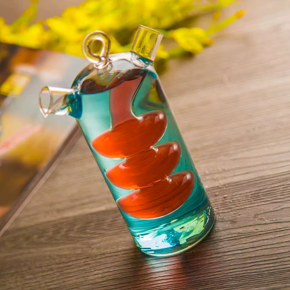 Verre à cocktail moléculaire double tube pour deux personnes
