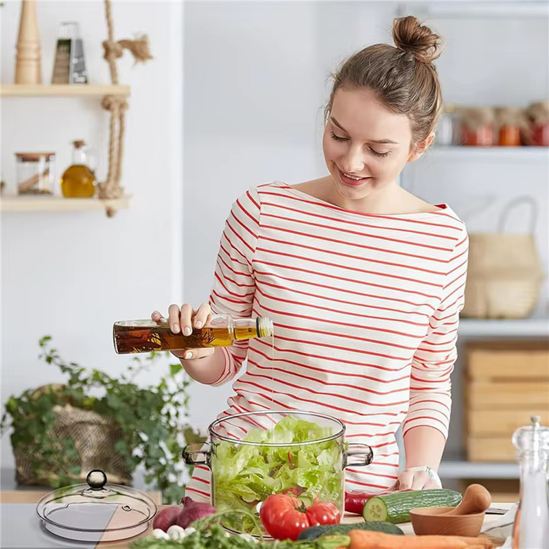 Casserole en verre ABUN-2X avec couvercle