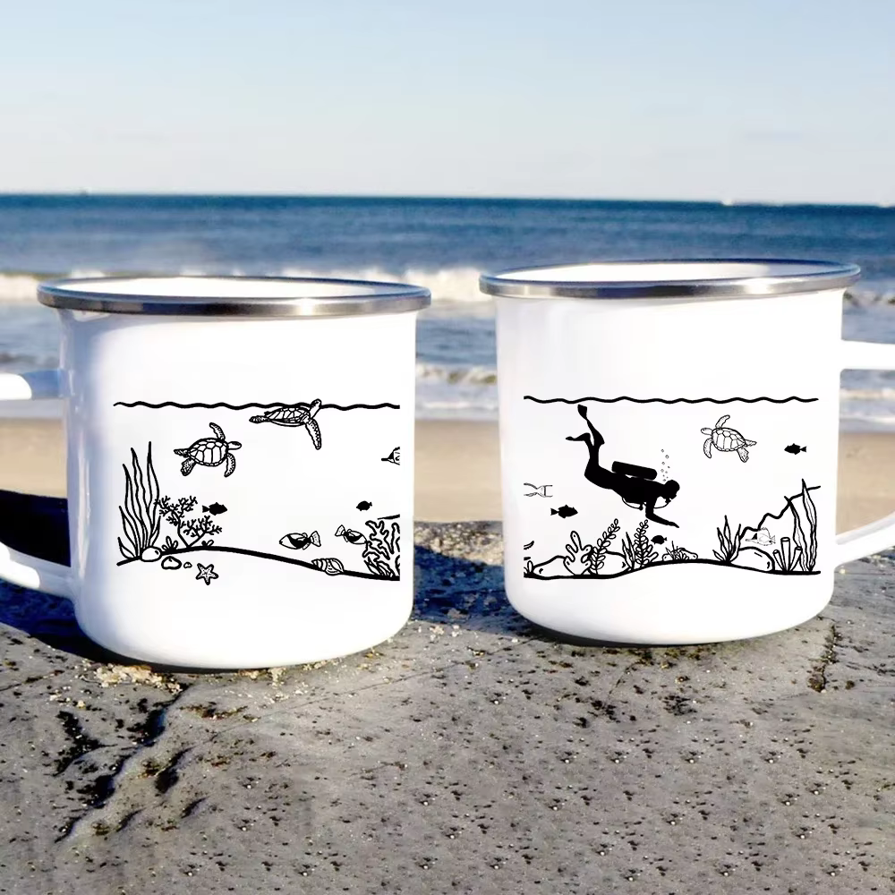 Tasse à café en émail personnalisée