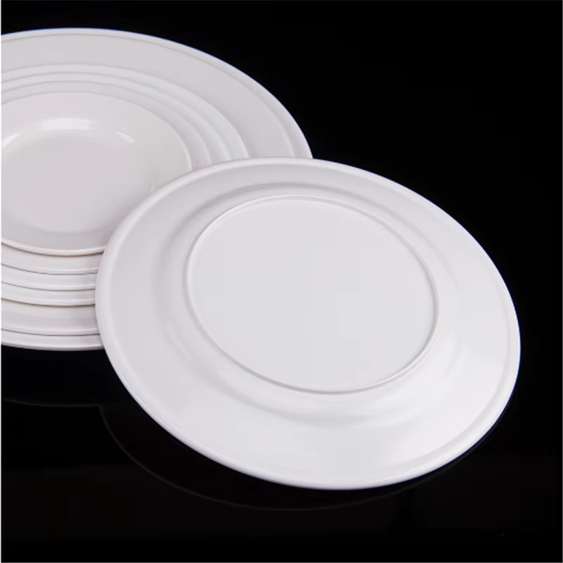 Plateaux à steak en mélamine blanche