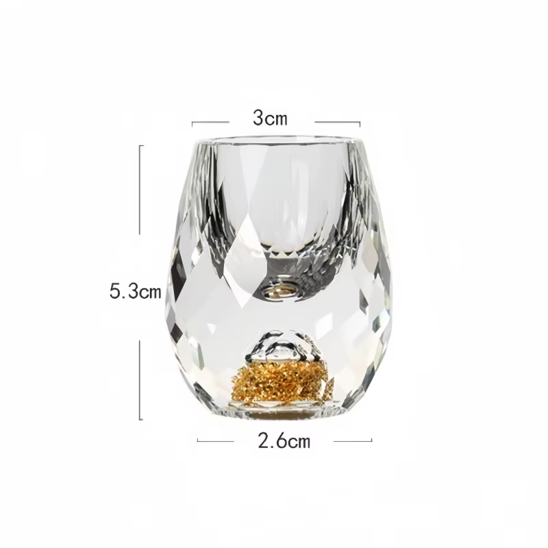 Verre à Shot de montagne doré en cristal luxueux