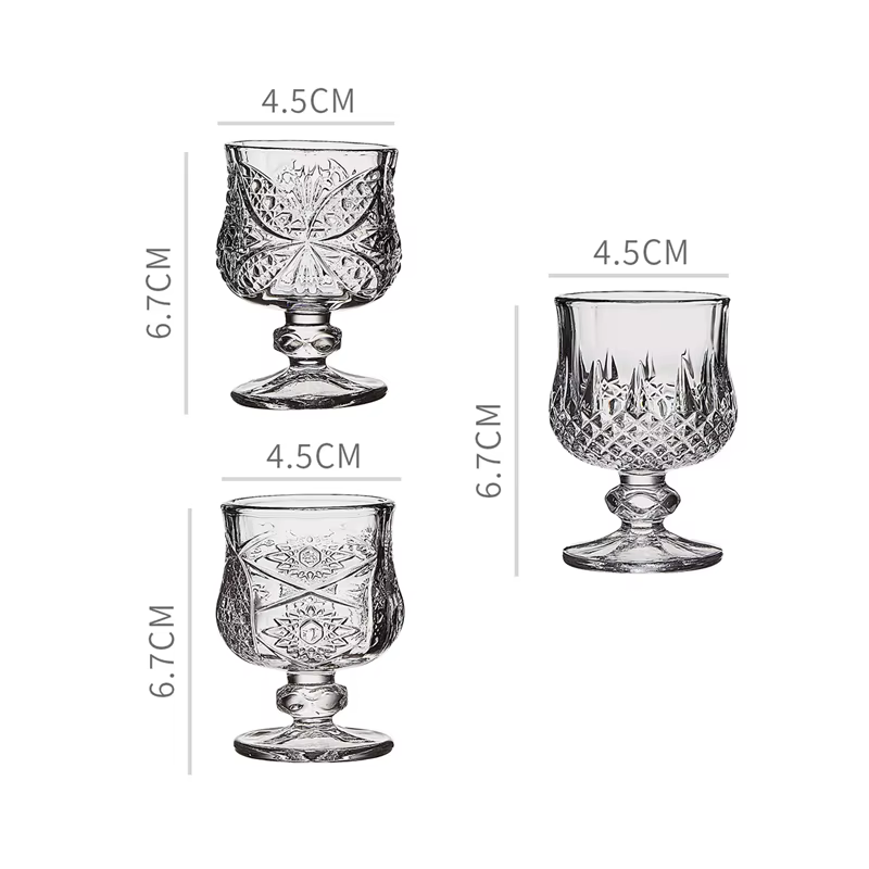 Verre à Cocktail exquis de 50ml, petit verre à vin sculpté Vintage, verre à vin doux Transparent, tasse à spiritueux, verres haut de gamme