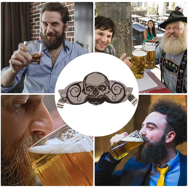 Protège-moustache en acier inoxydable pour tasse