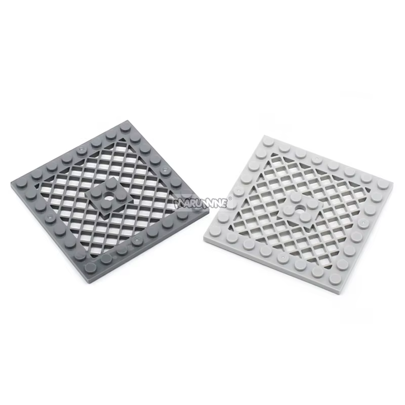 Marumine-Plaque modifiée 8x8 avec grille et trou au centre, pièces de briques, outils de construction, accessoires MOC, maison, passe-temps, urgence, 4151b