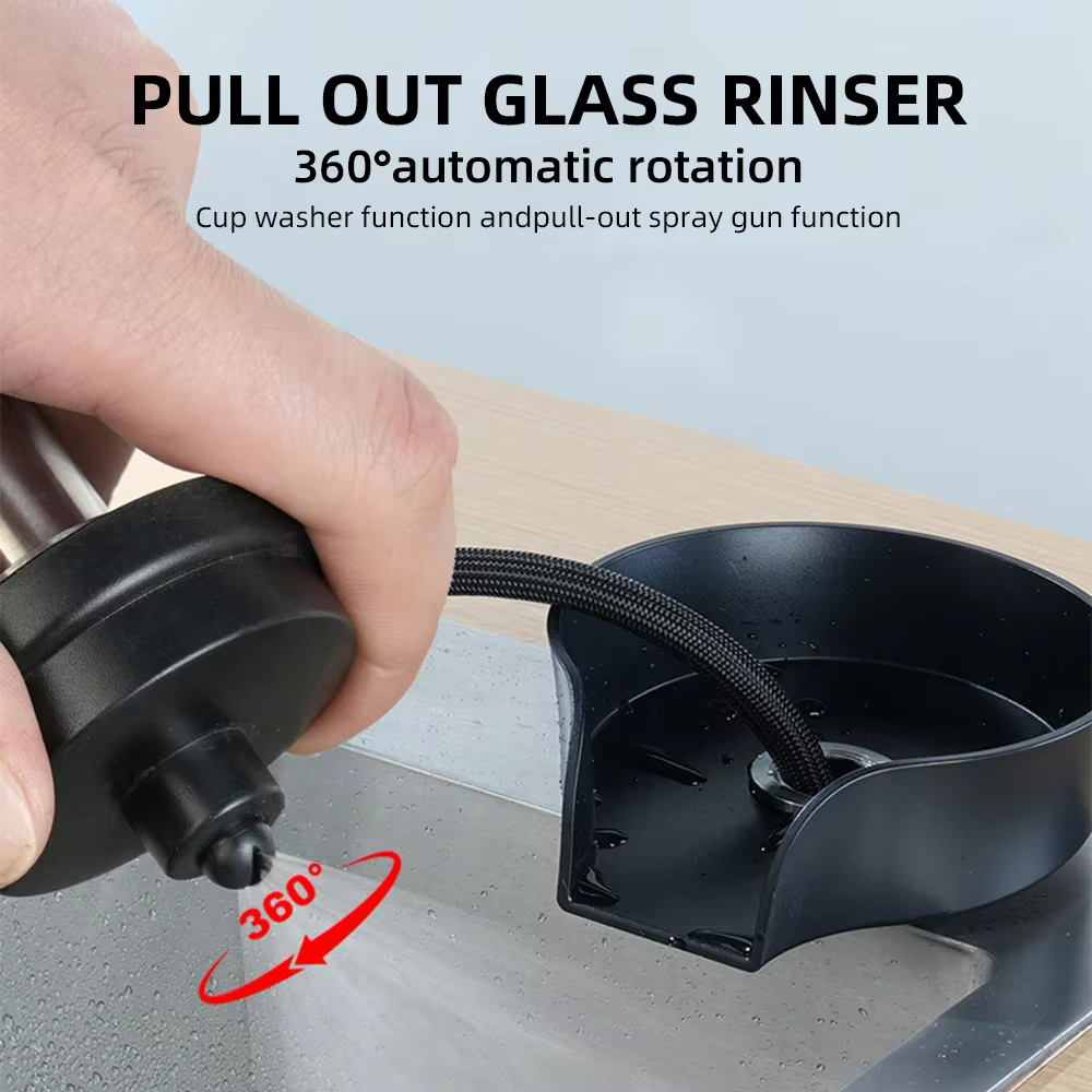 Rinceuse en verre pour évier de cuisine