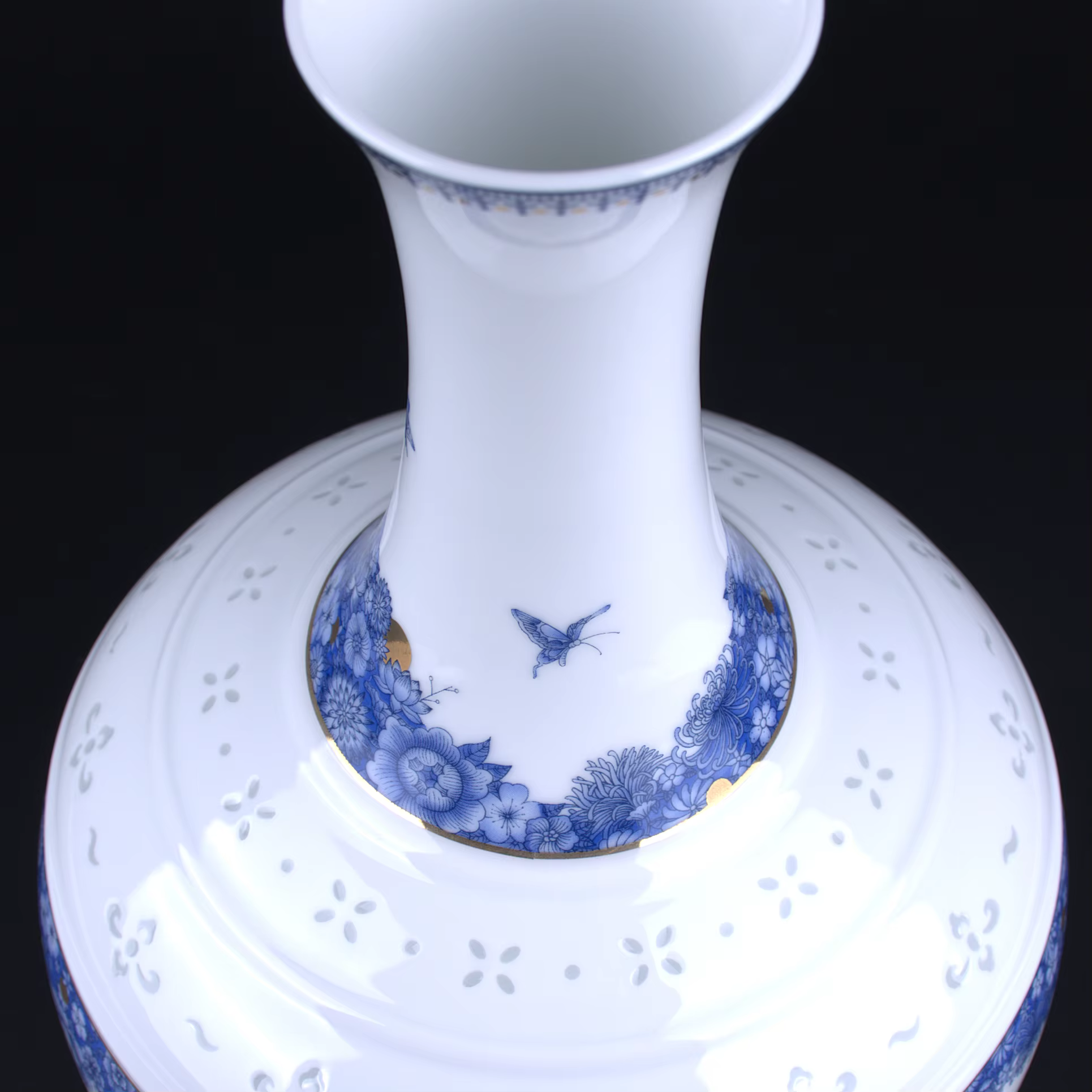 Vase en porcelaine Linglong de Jingdezhen LIANHUA POTTERY