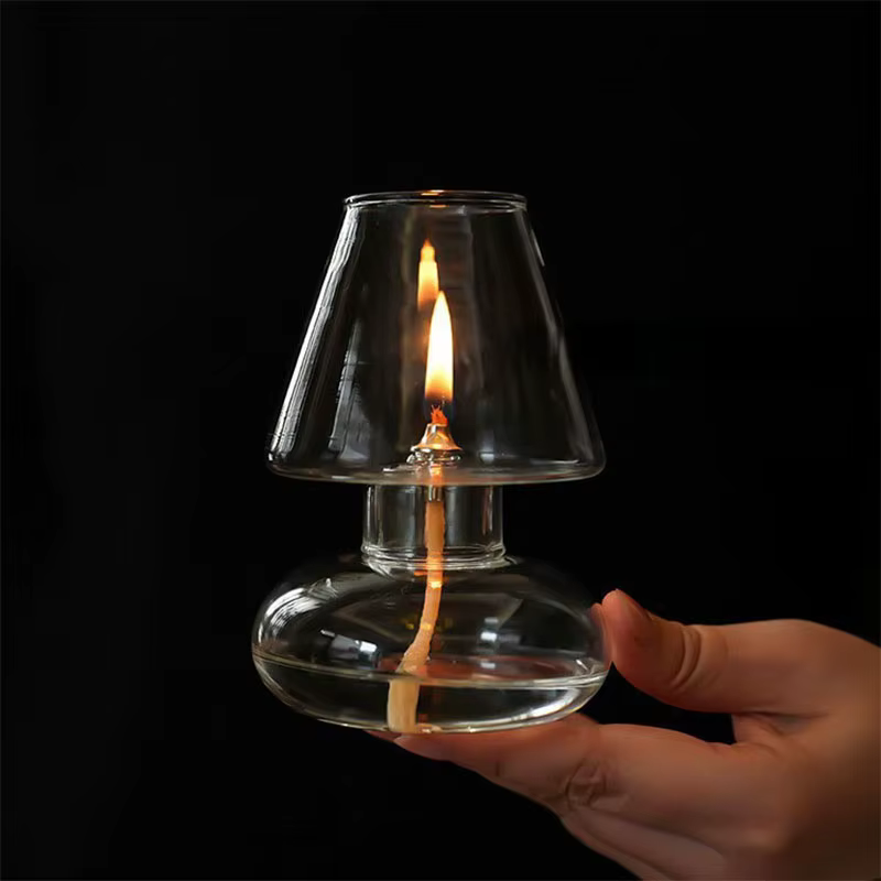 Lampe à huile en verre pour réception de mariage