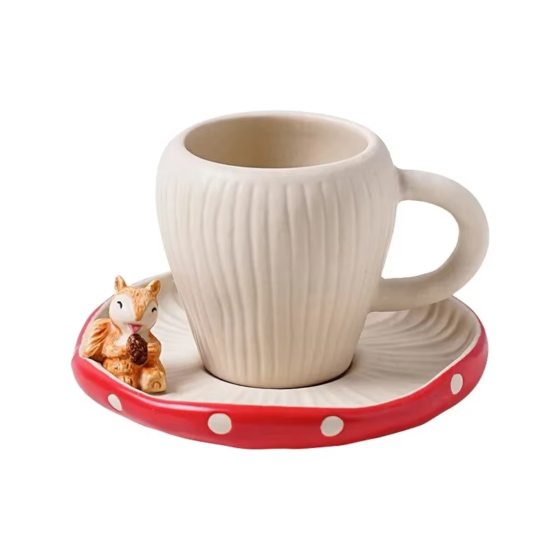 Assiette à café Chi et à gâteau en céramique
