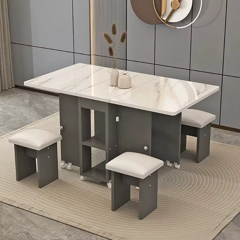 Table à manger pliante ensemble 4 chaises décorer