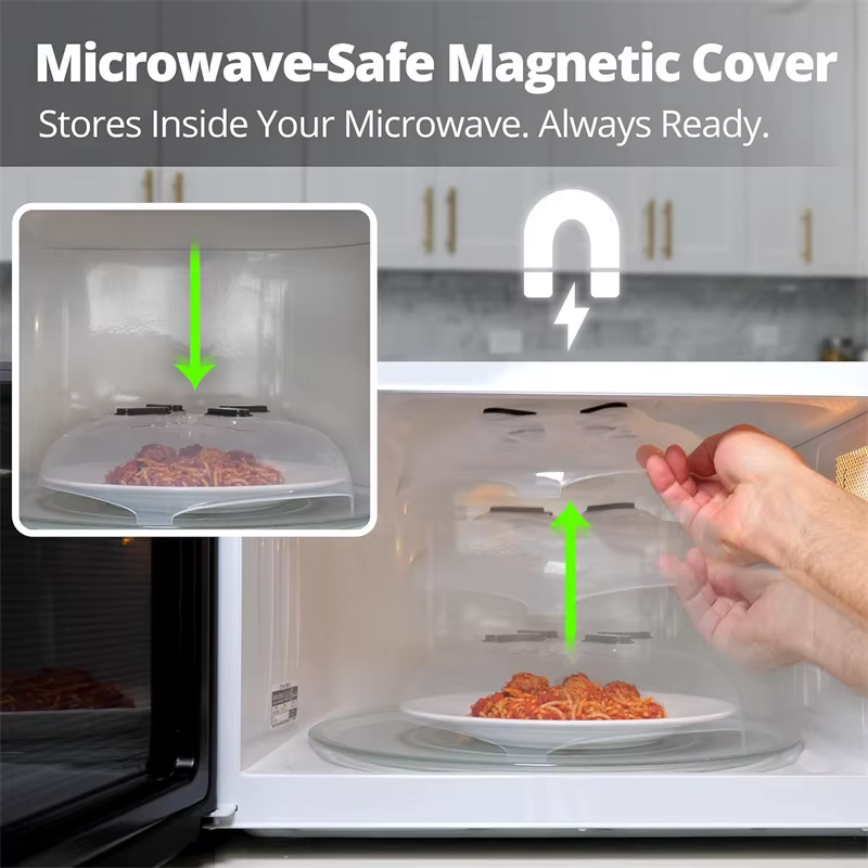 Couvercle de plaque de micro-ondes avec aimant