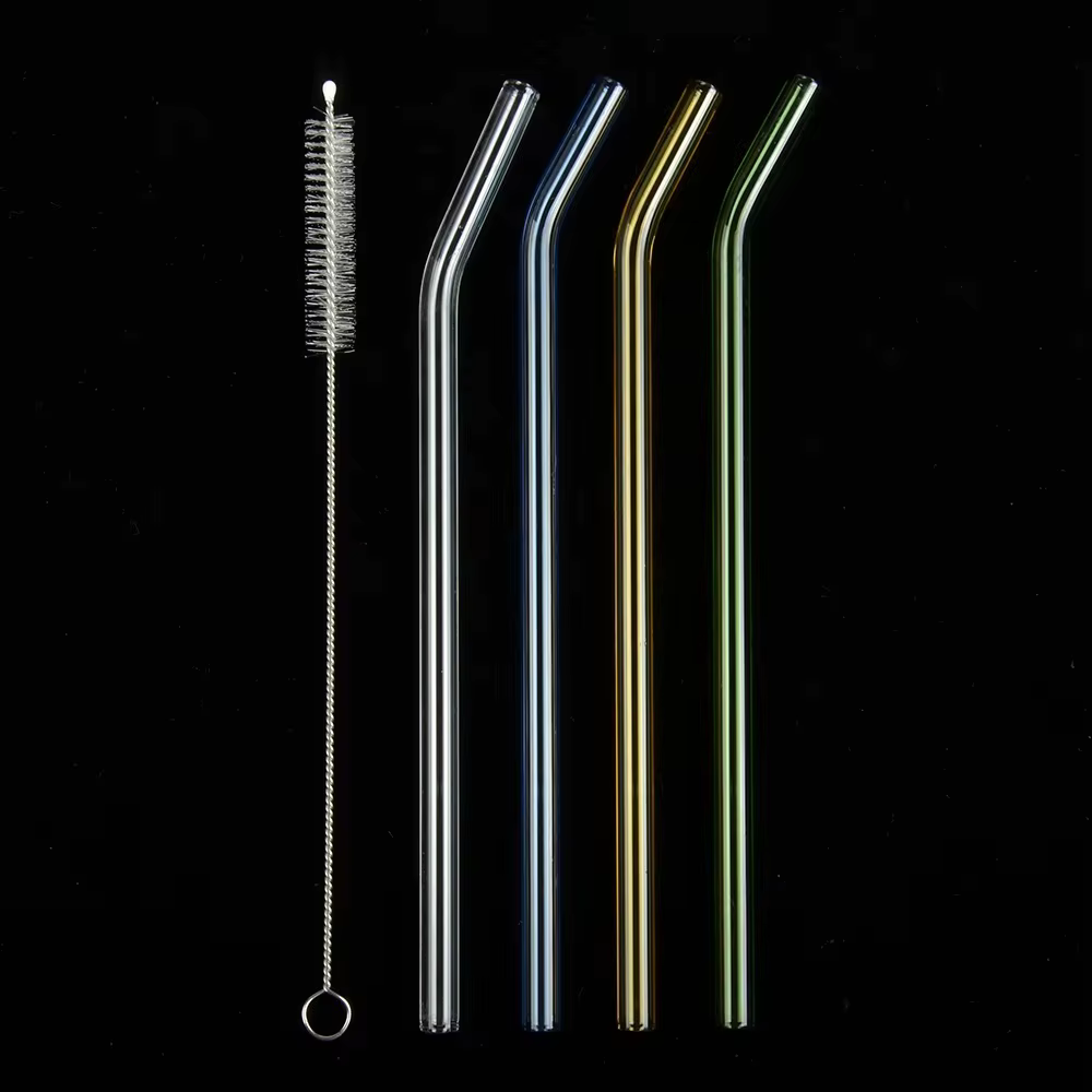 Ensemble de pailles en verre