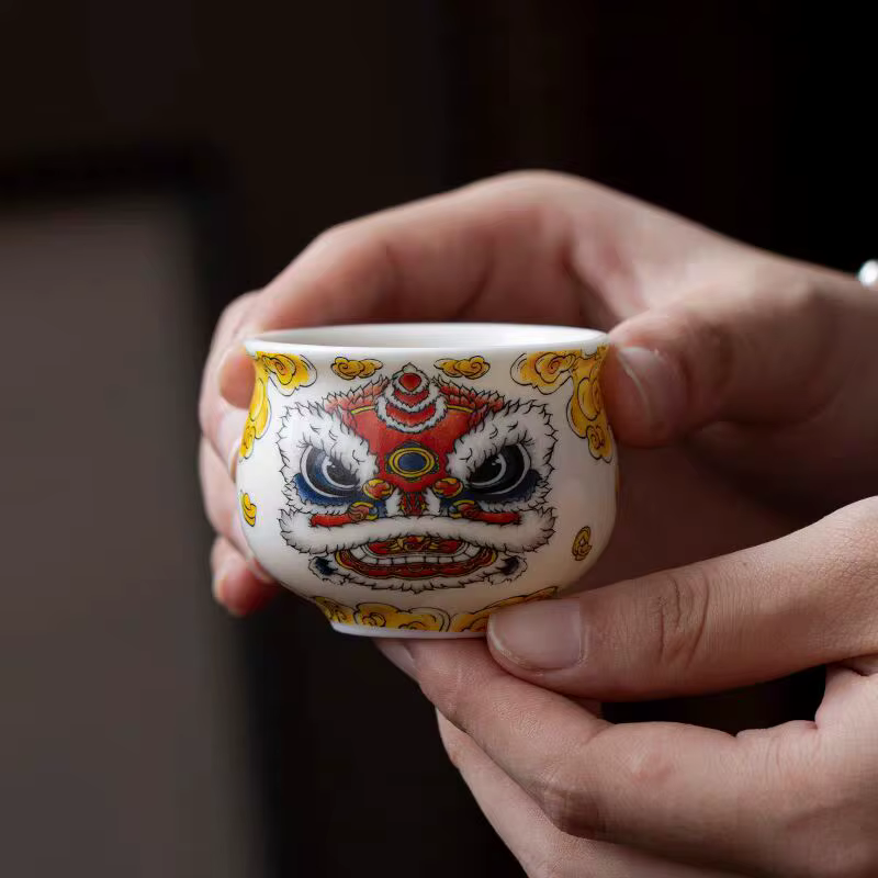 Tasse à thé chinoise danse du Lion