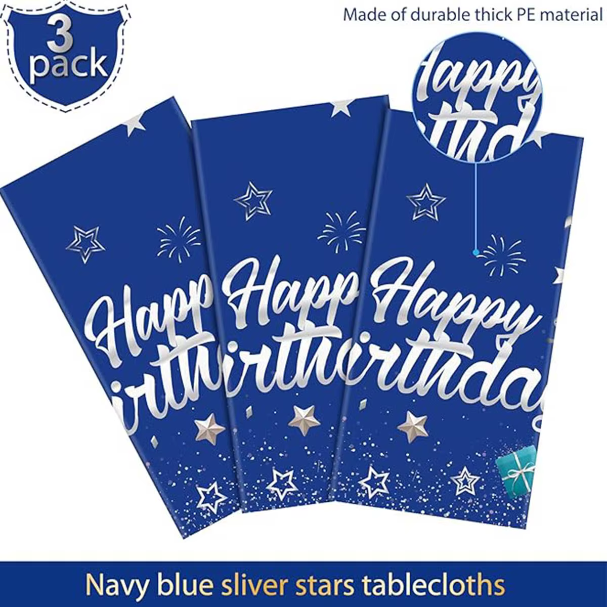 Nappe d'anniversaire bleu marine